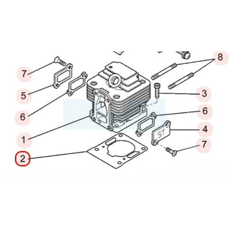 Joint d'embase pour moteur Mitsubishi (KW32016AA)