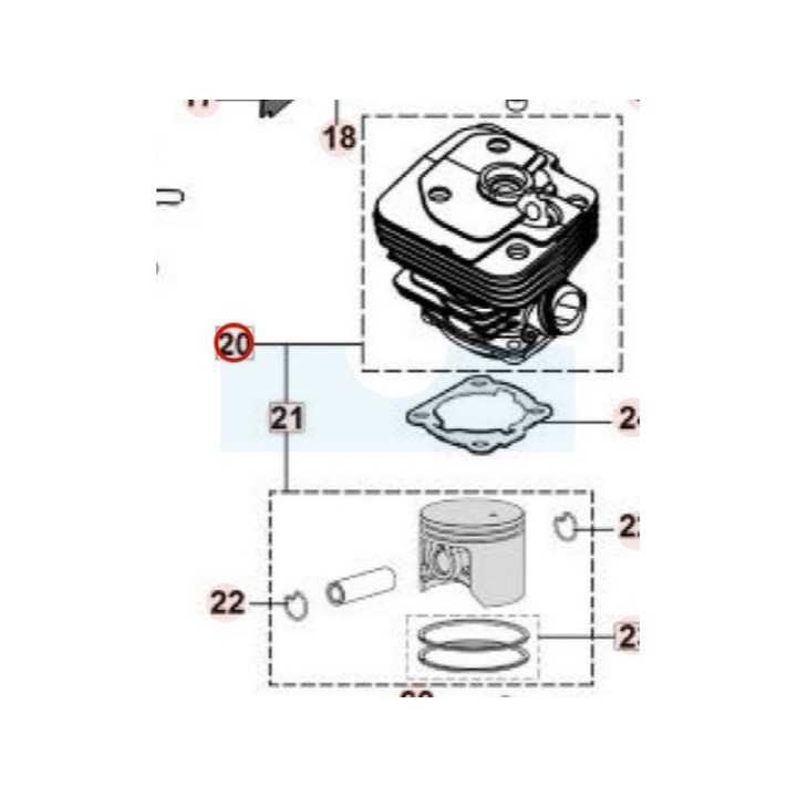 Kit cylindre piston pour tronçonneuse Maruyama (M036672)