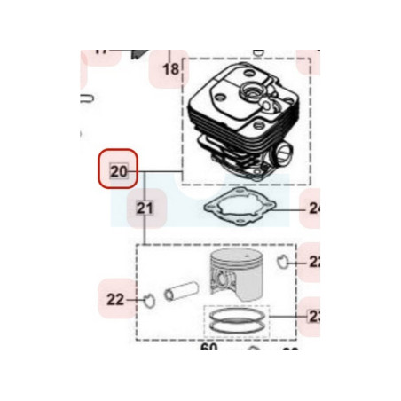 Kit cylindre piston pour tronçonneuse Maruyama (M036673)