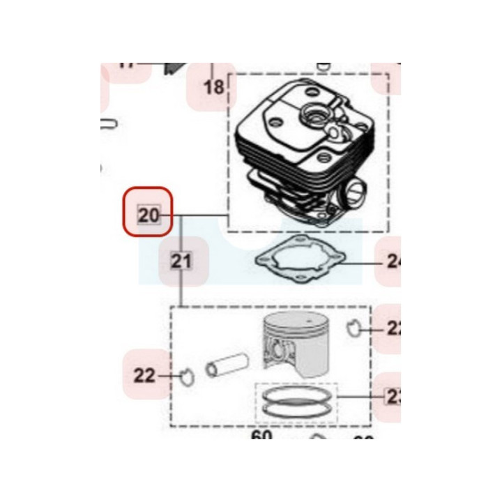 Kit cylindre piston pour tronçonneuse Maruyama (M036673)