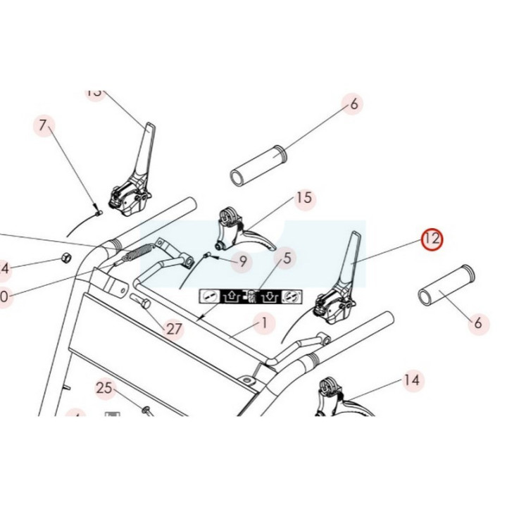 Manette d'arret moteur pour tondeuse débroussailleuse Sarp (0307010043)