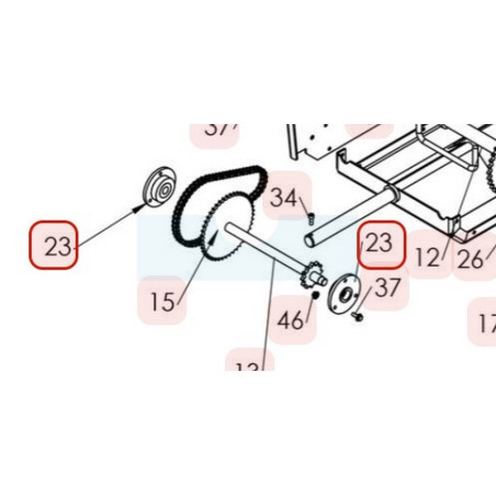 Palier d'arbre intermédière (15mm) pour tondeuse débroussailleuse Sarp (0340040013)