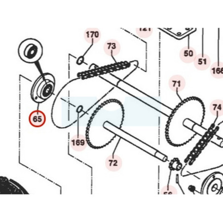 Palier d'arbre intermédière (17mm) pour tondeuse débroussailleuse Sarp (0340040012)