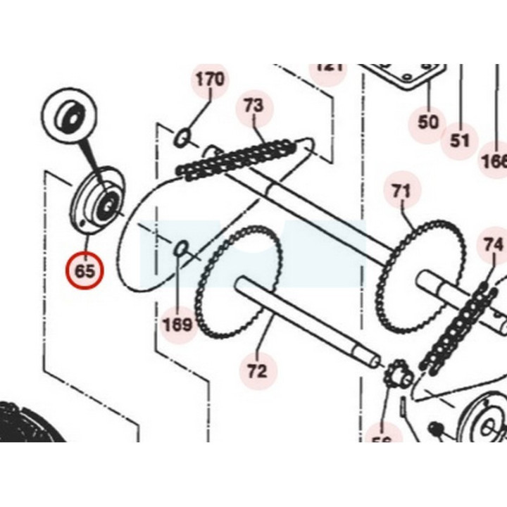 Palier d'arbre intermédière (17mm) pour tondeuse débroussailleuse Sarp (0340040012)