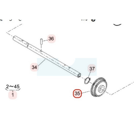 Pignon double d'arbre de traction pour tondeuse Kaaz (78012107)
