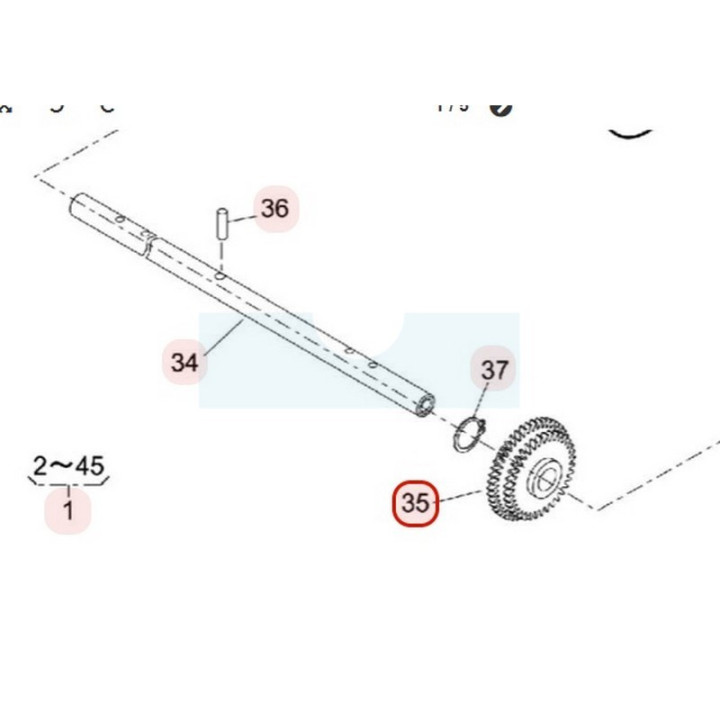 Pignon double d'arbre de traction pour tondeuse Kaaz (78012107)