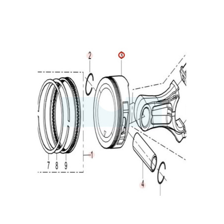 Piston pour moteur Loncin (0001210106)