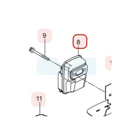Pot d'échappement pour débroussailleuse / taille-haie / perche élagueuse Maruyama (276315)
