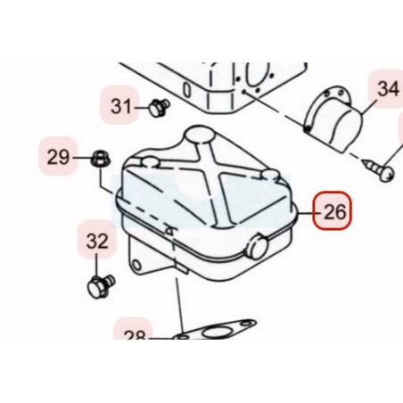 Pot d'échappement pour moteur Robin / Subaru (27730101J1)
