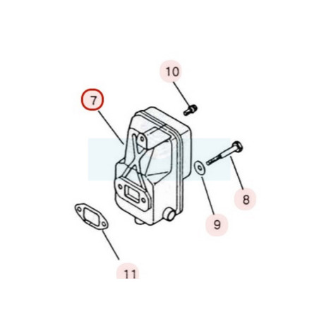 Pot d'échappement pour moteur Zenoah (140015111)