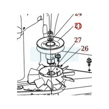 Poulie de boîte de vitesse pour débroussailleuse autoportée Roques & Lecoeur (N532151412)