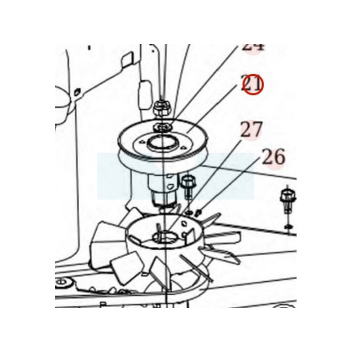 Poulie de boîte de vitesse pour débroussailleuse autoportée Roques & Lecoeur (N532151412)