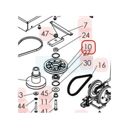 Poulie de transmission oscillante pour tondeuse débroussailleuse Sarp (0306060013)