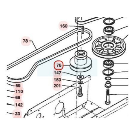 Poulie moteur pour tondeuse débroussailleuse Sarp (0306060002)