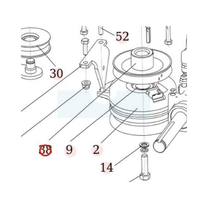 Poulie sortie moteur pour débroussailleuse autoportée Roques & Lecoeur (N532151100)