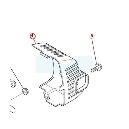 Protège pot orange pour moteur Mitsubishi (KM21026EA)