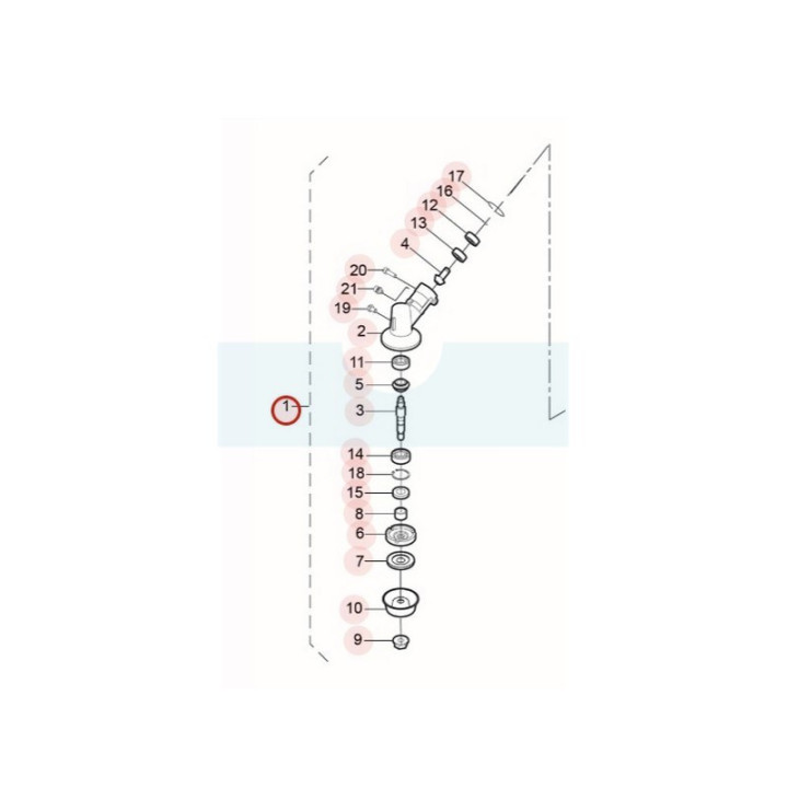 Renvoi d'angle pour débroussailleuse Kaaz (7100831808)