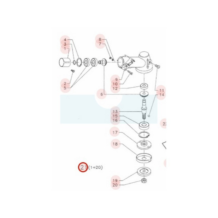 Renvoi d'angle pour débroussailleuse Sarp (722760)