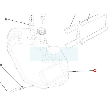 Réservoir à essence pour débroussailleuse autoportée Roques & Lecoeur (N232130022)