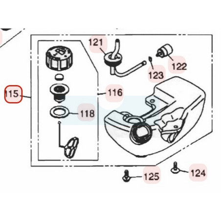 Réservoir complet pour moteur Zenoah (T180085001)