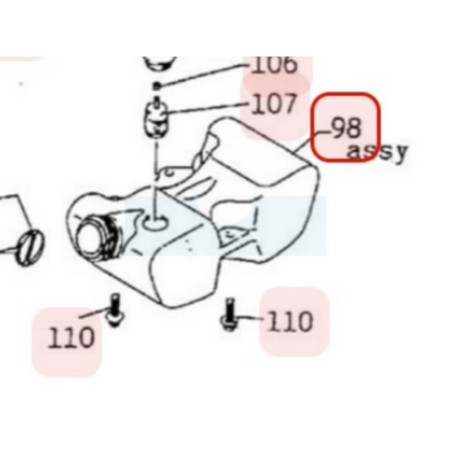 Réservoir d'éssence pour moteur Mitsubishi (KF01071BB)