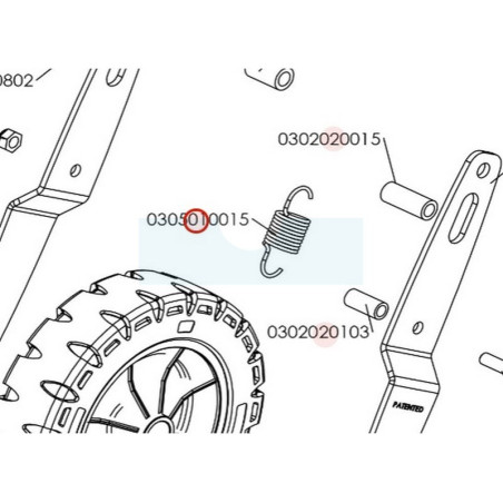 Ressort de roue de transport pour motobineuse Roques & Lecoeur (0305010015)