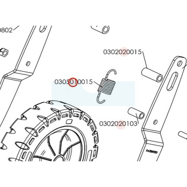 Ressort de roue de transport pour motobineuse Roques & Lecoeur (0305010015)