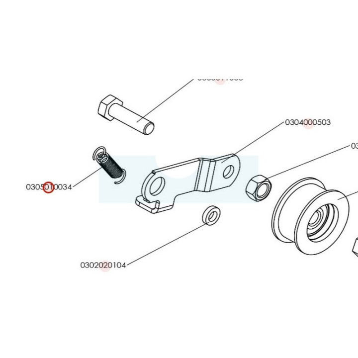 Ressort de tendeur pour motobineuse Roques & Lecoeur (0305010034)