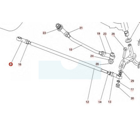Rotule de direction de tige pour débroussailleuse autoportée Roques & Lecoeur (N442073029)
