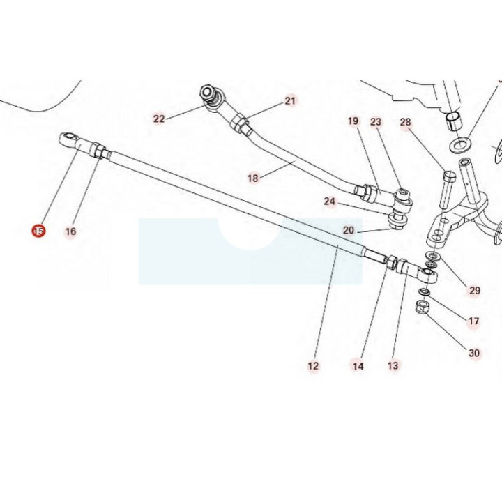 Rotule de direction de tige pour débroussailleuse autoportée Roques & Lecoeur (N442073029)
