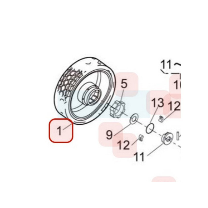 Roue arrière pour tondeuse Kaaz (71041144)