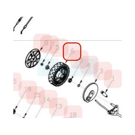 Roue arrière pour tondeuse Roques & Lecoeur (TG24G0000000)