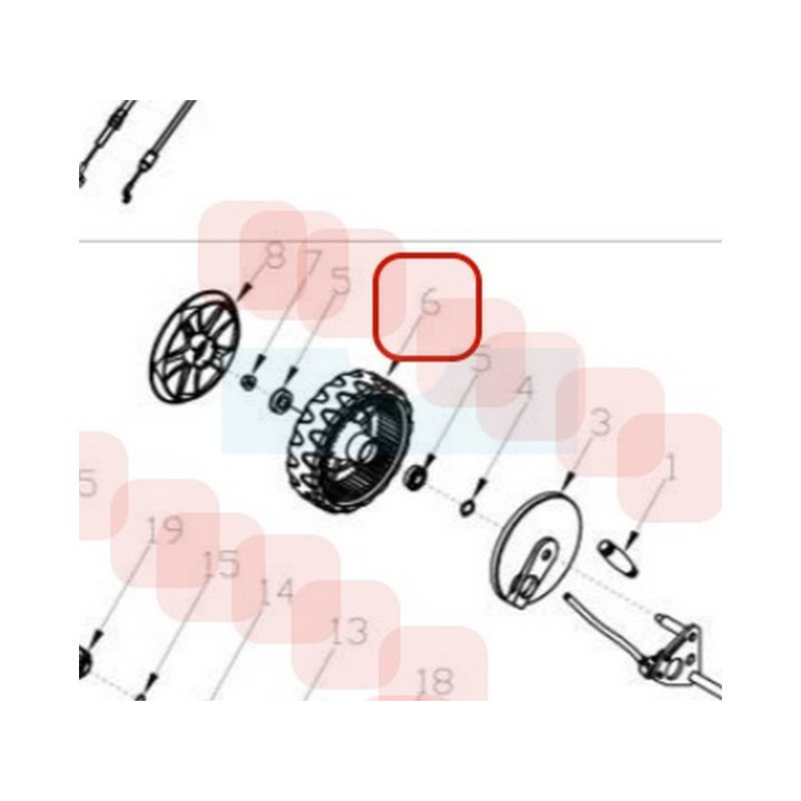 Roue arrière pour tondeuse Roques & Lecoeur (TG24G0000000)