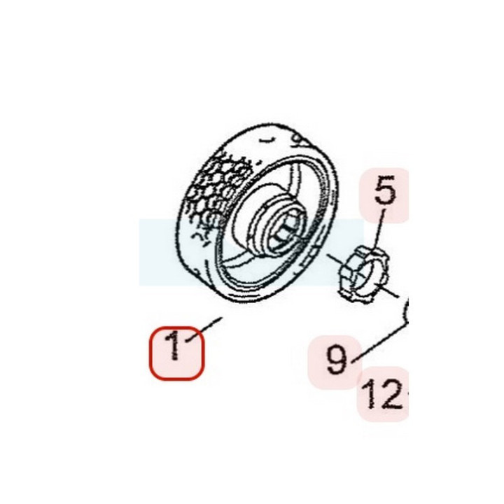Roue arrière pour tondeuse Roques & Lecoeur (71950177)