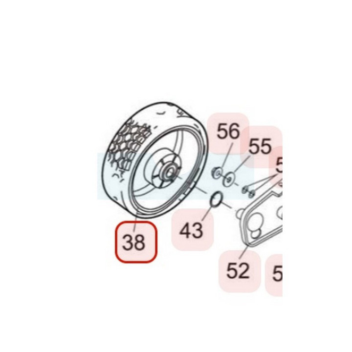 Roue avant pour tondeuse Kaaz (71041145)