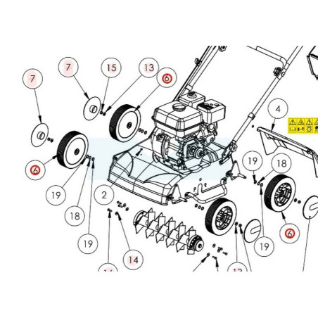 Roue avec roulement pour scarificateur Roques & Lecoeur (K309000045)