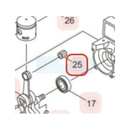 Roulement d'axe de piston pour souffleur Maruyama (278471)