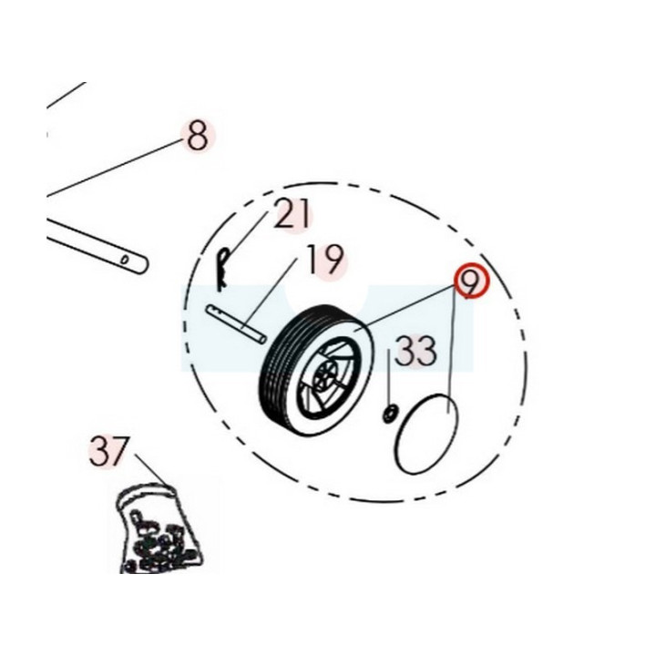 Roulette de transport pour motobineuse Roques & Lecoeur (0309000020)