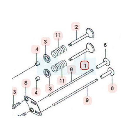 Soupape d'admission pour moteur Kawasaki (120042122)