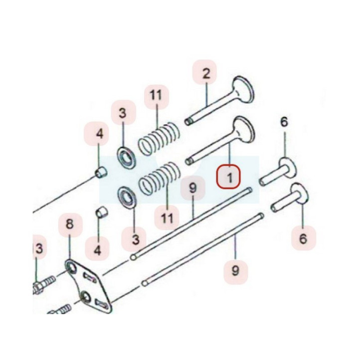 Soupape d'admission pour moteur Kawasaki (120042122)
