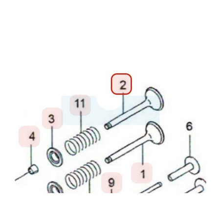 Soupape d'échappement pour moteur Kawasaki (120052107)