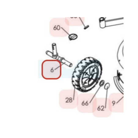 Support de roue avant pour tondeuse débroussailleuse Sarp (4002000506)
