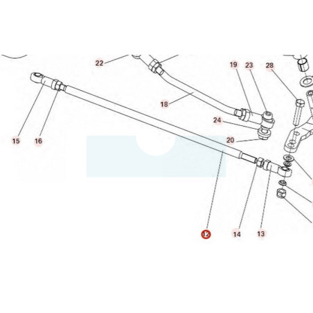 Tige de connexion de fusée de direction pour débroussailleuse autoportée Roques & Lecoeur (N532980147)