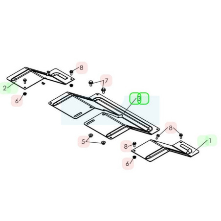 Tole centrale rouge pour motobineuse Sarp (3002001303)