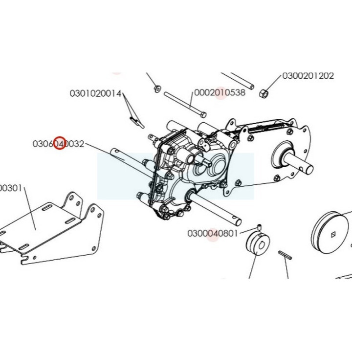 Transmission complète (FA45BS) pour motobineuse Roques & Lecoeur (0306040032)