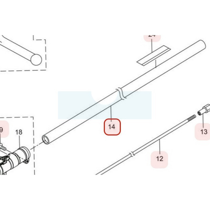 Tube de transmission pour débroussailleuse Maruyama (236837)
