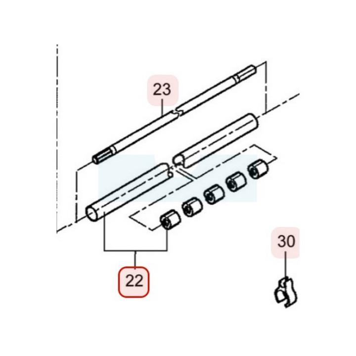 Tube orange (vide) pour débroussailleuse Kaaz (71130236)