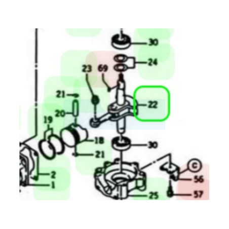 Vilebrequin pour moteur Kawasaki (491192081)