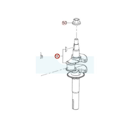 Vilebrequin pour moteur Robin / Subaru (13300Z02201000)