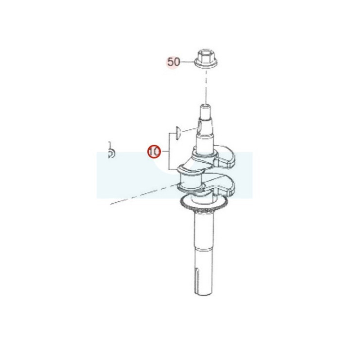 Vilebrequin pour moteur Robin / Subaru (13300Z02201000)